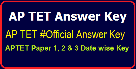 AP TET Answer Key – Download APTET Paper 1, 2 & 3 Date wise Official Key 