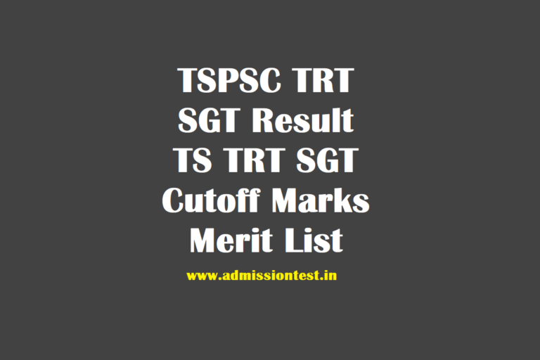 TSPSC TRT SGT Result - TS TRT SGT Cut Off Marks, Merit List @ tspsc.gov.in