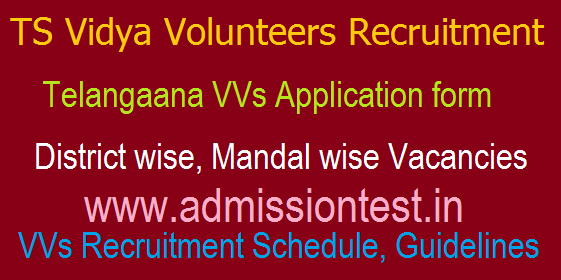 Telangana Vidya Volunteers Online Application form, Schedule, District wise Vacancies 2018