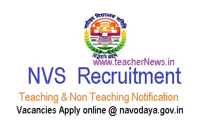 Navodaya Recruitment Recruitment 2019 - 251 Vacancies Apply online @ navodaya.gov.in