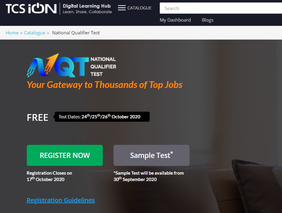 TCS National Qualifier Test (NQT) 2020-21 Registrations, Eligibility, Steps To Apply,Complete Registartion, Apply Steps In Next Step Portal