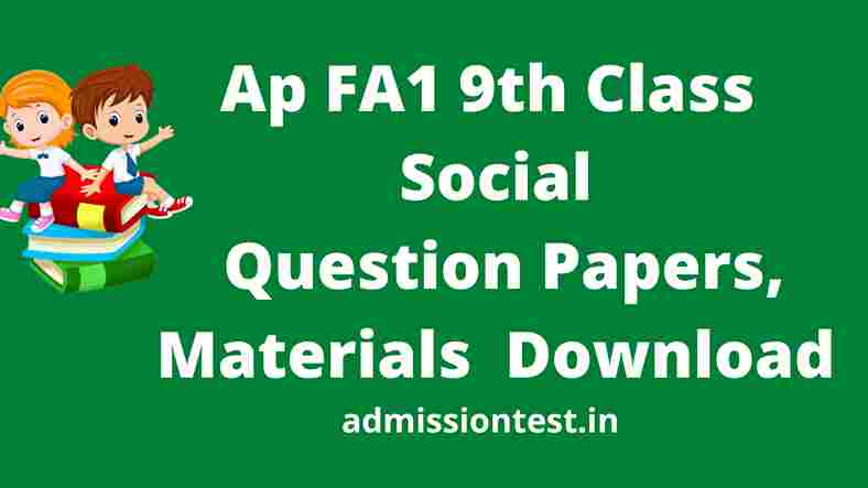 Ap FA1 9th Class Social Question Papers