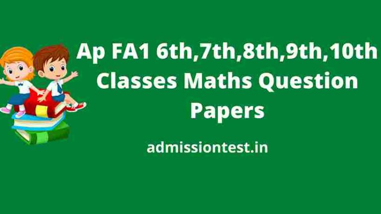 Ap FA1 6th,7th,8th,9th,10th Classes Maths Question Papers