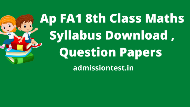 Ap FA1 8th Class Maths Syllabus Download