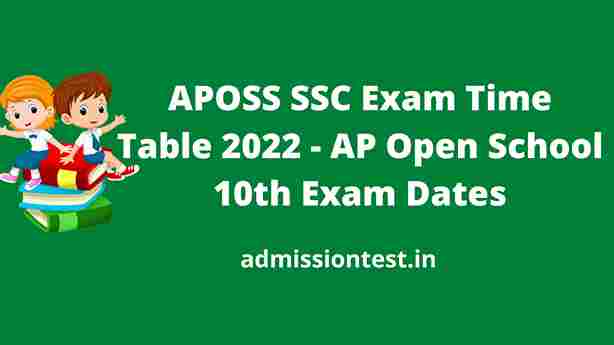 APOSS SSC Exam Time Table 2022 - AP Open School 10th Exam Dates
