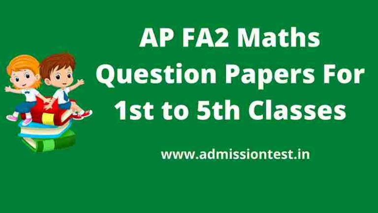 AP FA2 1st to 5th Maths Question Papers