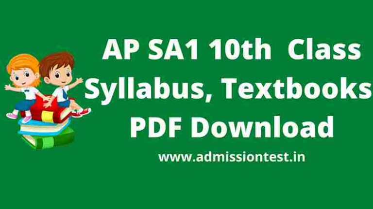 AP SA1 10th Class Syllabus Download Pdf
