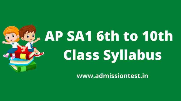 AP SA1 6th to 10th Class Syllabus