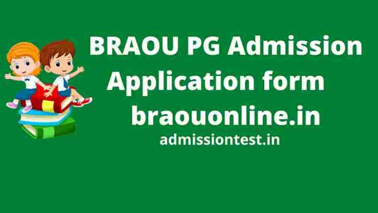 BRAOU PG Admission Application form 2022 braouonline.in