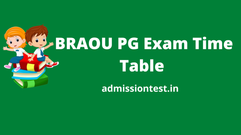 BRAOU PG Exam Time table