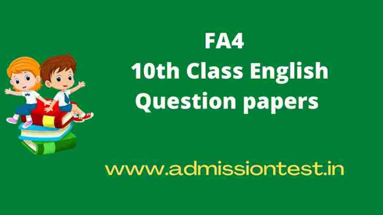 Ap FA4 10th Class English Question papers