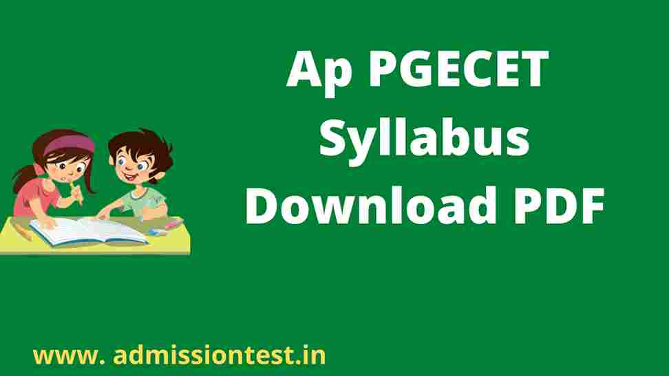 Ap PGECET Syllabus Download