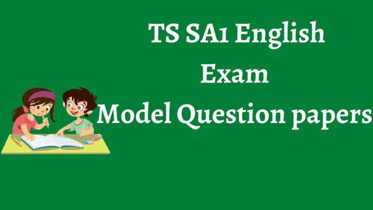 TS 6th,7th,8th,9th,10th Class English SA1 Model Question Papers